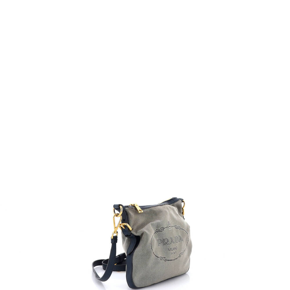 Prada Small Logo Messenger Bag Canvas with Leather - Picture 2 of 7